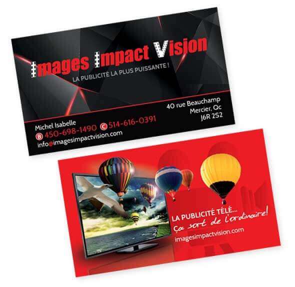 Design et conception de la carte d'affaire Images Impact vision